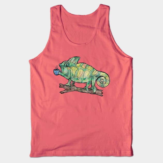 Coffee Chameleon Tank Top by LyddieDoodles